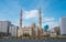 Sharjah, UAE, February 14, 2023 - Beautiful landscape mosque, a mosque of Islamic origin