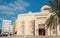 Sharjah, UAE, February 14, 2023 - Beautiful landscape mosque, a mosque of Islamic origin