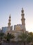 Sharjah, UAE, February 14, 2023 - Beautiful landscape mosque, a mosque of Islamic origin