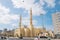 Sharjah, UAE, February 14, 2023 - Beautiful landscape mosque, a mosque of Islamic origin