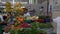 Sharjah, UAE - January, 2018: salesman selling fresh vegetables and greens at local food market in Sharjah city UAE