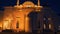 Sharjah, UAE - May 10, 2018: night view on Al Noor Mosque with bright backlighting on embankment Khalid lake in Sharjah