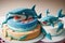 Shark Animal cake shape animal shaped food concept illustration generative ai