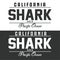 Shark area pacilic ocean, California typography design t shirt vector illustration