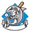 Shark baseball mascot