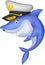 Shark captain cartoon