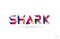 shark colored rainbow word text suitable for logo design