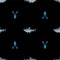 Shark and diver pattern seamless. Hammerhead shark and frogman background. Marine predator texture