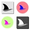 Shark dorsal fin. flat vector icon