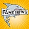Shark With Fake News Message 3d Illustration
