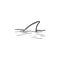 Shark fin over water hand drawn outline doodle icon.