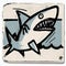 shark, fish teeth sticky sticker white background creative and strange hight detailed raw expressive.