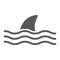 Shark glyph icon, animal and underwater