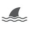 Shark glyph icon, ocean and predator, dangerous fish sign vector graphics, a solid icon on a white background, eps 10.