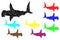 Shark hammerhead silhouette vector