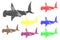 Shark hammerhead silhouette vector