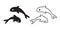 Shark  icon fish dolphin salmon tuna cartoon symbol illustration doodle design