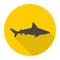 Shark icon with long shadow