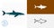 Shark isolated icon. animal flat, solid and line design element