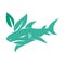 Shark Leaf logo design vector isolated illustration template