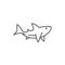 Shark line editable pixel perfect icon on white background.