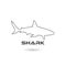 Shark line icon with shadow