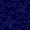 Shark and octopus Seamless pattern