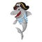 Shark Pirate on a white background