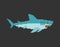 Shark pixel art. Sea predator 8bit. Large predatory marine fish. vector illustration