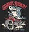 Shark Rider on motorcycle vector T-Shirt design