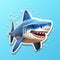 Shark Sticker Caricature-like Illustration Of A Realistic Adult Shark In 3d Lego Style