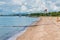 Shark and stinger nets on The Strand beach, Townsville, Australia