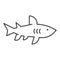 Shark thin line icon, marine concept, danger predatory fish sign on white background, Shark silhouette icon in outline