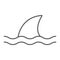 Shark thin line icon, ocean and predator, dangerous fish sign vector graphics, a linear icon on a white background, eps