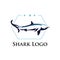 Shark Underwater Life Hexagon Vintage Logo