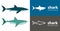 Shark vector icon. sea line solid flat icon