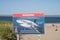 Shark Warning Sign on beach in Chatham, Ma.