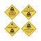 Shark warning sign in yellow rhombus