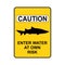 Shark warning sign. Yellow sign with the text. Caution. Enter water at own risk. sighting sign.Beach Closed. Attention Shark. Vect