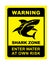 Shark zone warning - shark silhouette vector sign