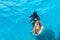 Sharm El Sheikh, Egypt May 08, 2019: A lifebuoy is thrown into the water of a drowning person