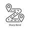 Sharp Bend Vector outline Icon Design illustration. Map and Navigation Symbol on White background EPS 10 File