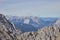 Sharp cliffs in in the alps on a sunny