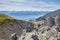 Sharp cliffs in in the alps on a sunny