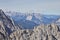 Sharp cliffs in in the alps on a sunny