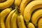 Sharp close-up Fresh Banana background adorned with glistening raindrops