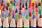 Sharp colored pencils closeup. Set of colorful pencils creativity artistic skill and school