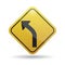 sharp curve ahead sign. Vector illustration decorative design