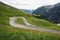 Sharp curve on the Grossglockner High Alpine Road. Austria