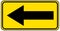 Sharp curve to left yellow sign on white background